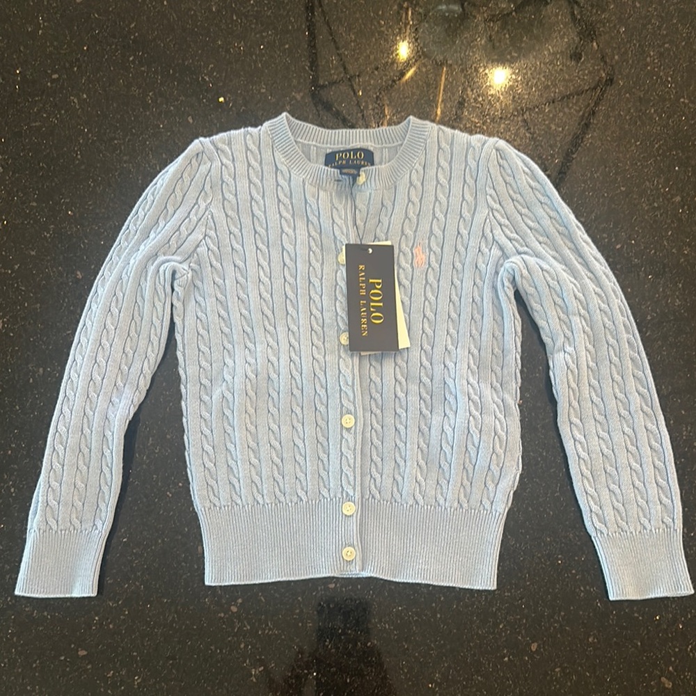Ralph Lauren toddler girl blue cardigan sweater